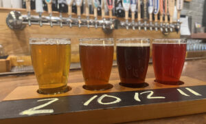 Flight. Photo Provided by Shipyard Brewing Co