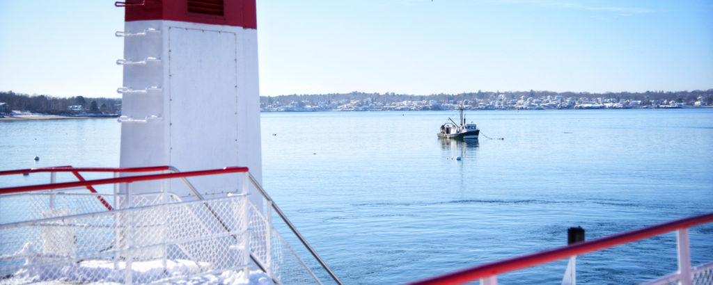 Casco Bay Lines looking out towards Portland harbor, Photo Credit: Capshore Photography