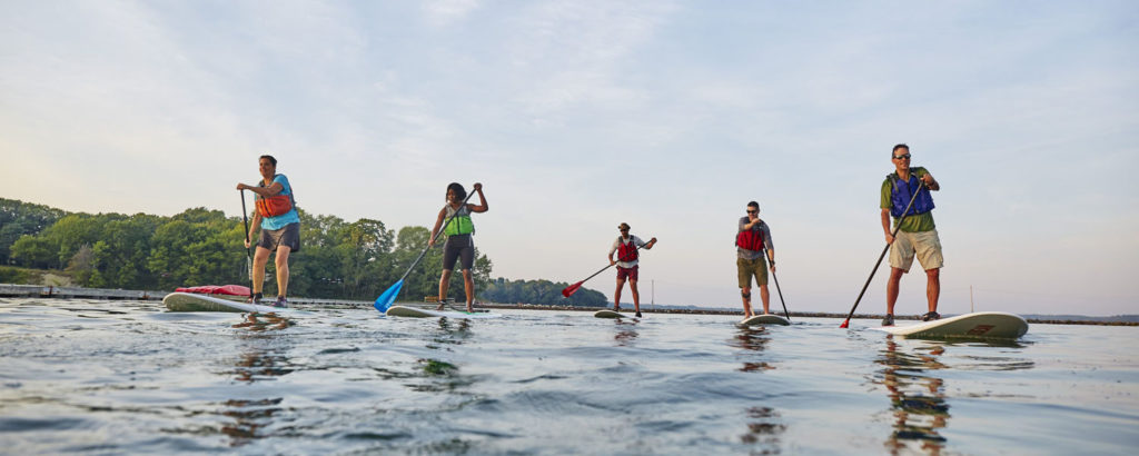 Paddleboarding, L.L.Bean Outdoor Discovery Programs. Photo Courtesy of Visit Freeport