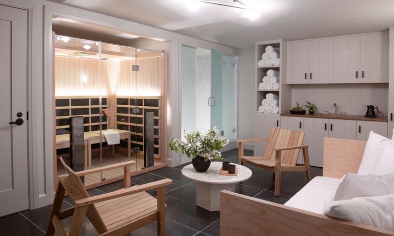 Astraea A Wellness Spa Infrared Sauna Suite. Photo Credit: Carley Rudd Photography