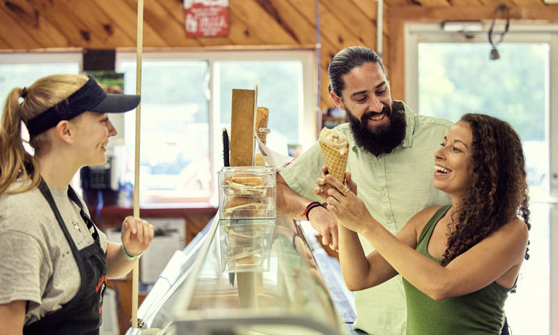 Ordering Ice cream, Photo credit: Lone Spruce Creative, courtesy of Maine Office of Tourism