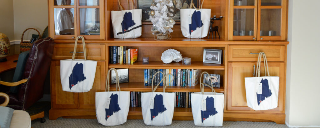 Visit Portland custom Sea Bags, Photo Credit: Lauren Peters at Visit Portland