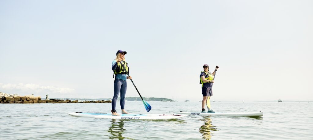 Paddle board duo. Photo credit: Lone Spruce Creative, courtesy of Maine Office of Tourism