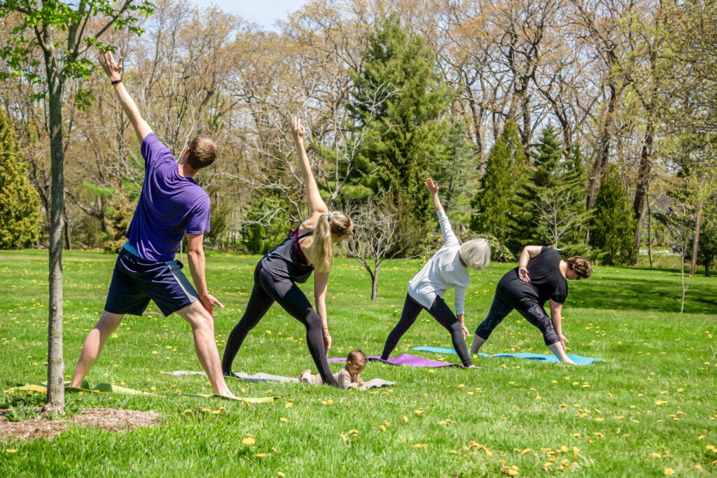 Fresh Air Yoga in Payson Park; Photo courtesy of Ashley Flowers Yoga