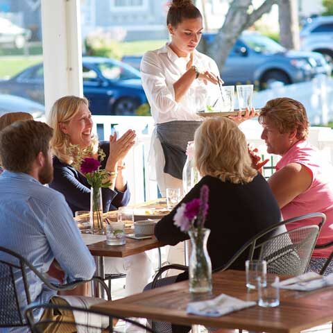 Outdoor Seating. Photo Provided by Higgins Beach Inn