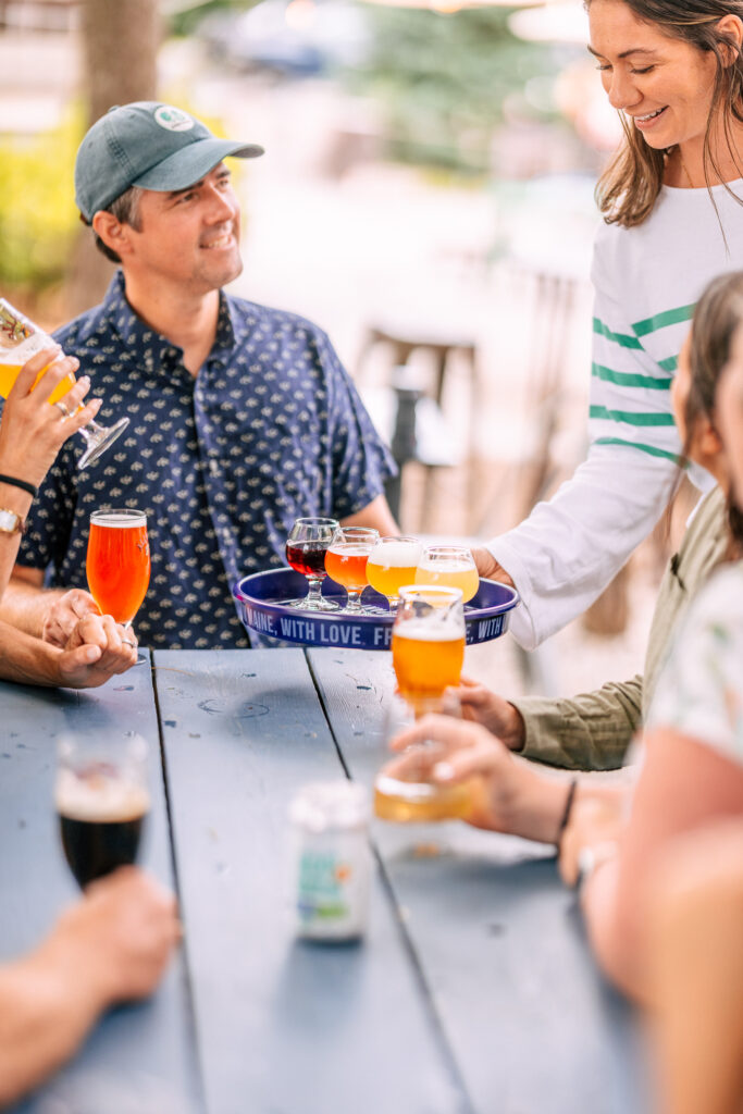 Tasting flight with folks; Photos by Mat Trogner c/o Allagash Brewing Co.