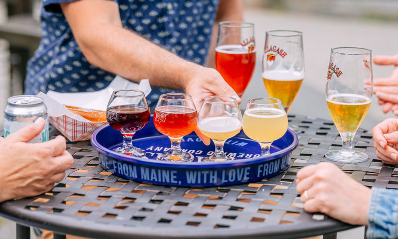 Tasting flight at Allagash; Photos by Mat Trogner c/o Allagash Brewing Co.