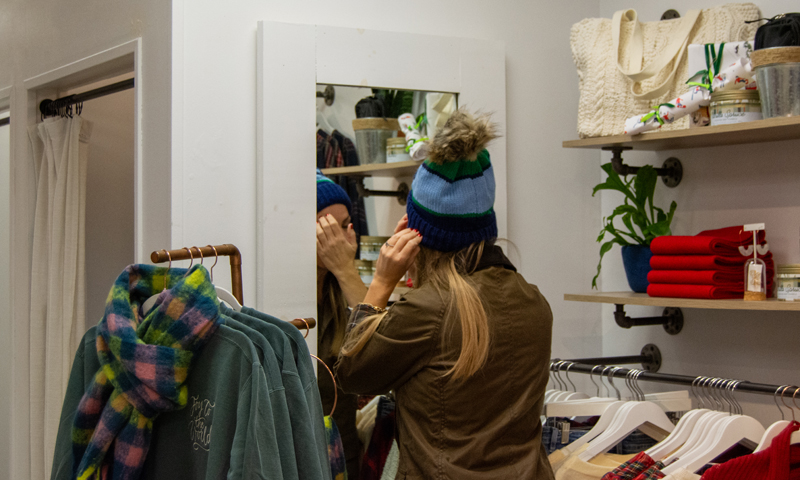 Maine Life shopping filming; Photo Credit: Lauren Peters at Visit Portland